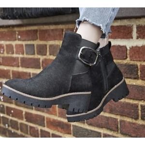 New Blondo Dahlia Waterproof Motorcycle Bootie Black - Size 6.5